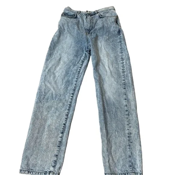 ASOS jeans high waist straight leg acid/stone washed denim pants SZ 26"X36" - Picture 2 of 8